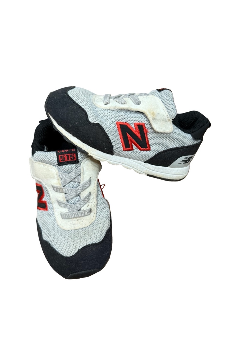 👟 New Balance 515 Toddler Sneakers Gray Black Red Hook & Loop Size 6.5